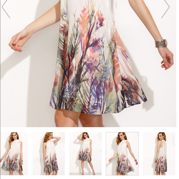 πHPπ LADIES FLORAL PRINT A-LINE SLEEVELESS DRESS - Picture 3 of 8